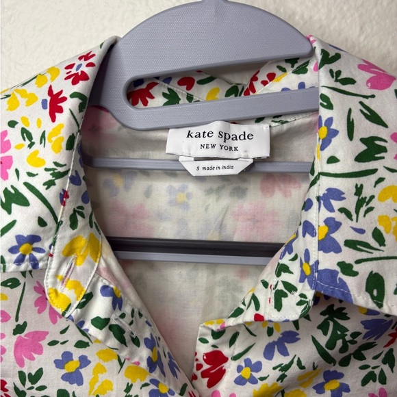 Kate Spade Shoreside Floral Puffy Sleeve Shirtdress, Size Small Made In India - Picture 5 of 12